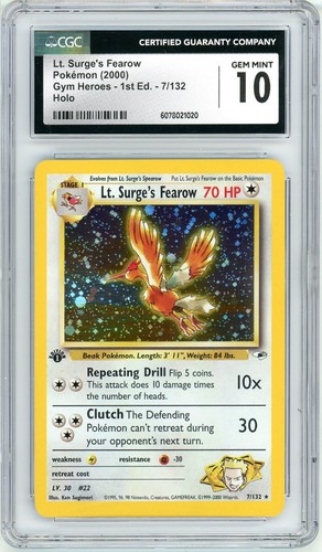 Lt. Surge's Fearow (1st Edition) graded CGC 10 for sale on eBay