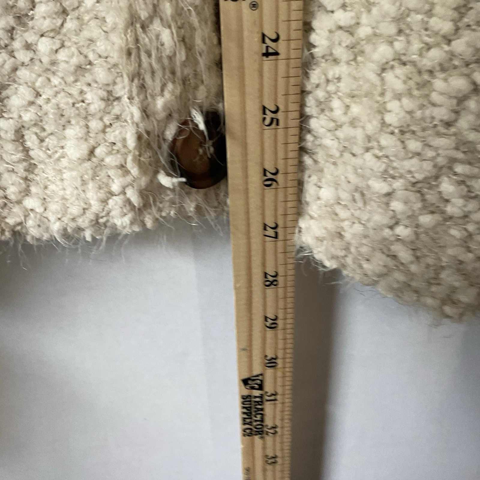 OFF WHITE Pol Popcorn Cardigan Felpa con Cappuccio Grande Crema Grossa Fuzzy Oversized Bohemien