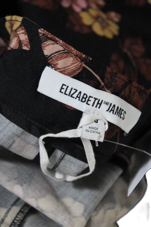 Elizabeth and James Mujer Lana Estampado Floral Cremallera Botón Dobladillo al Tobillo Negro Talla 10 Foto 4 de 4