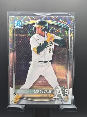 2025 Bowman Draft Leo De Vries Chrome Lazer Refractor #BDC-87 Athletics
