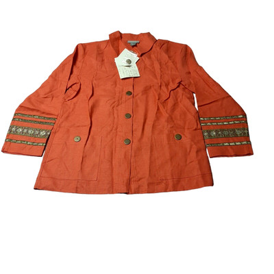 Danny Noble womens Linen shirt jacket NWT Size M salmon coral Off The Cuff