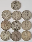 Set of (10) Consecutive Walking Liberty Half Dollars 1933-S through 1936-S