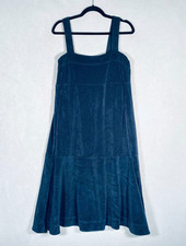 Me + Em Maxi Dress Womens 10 Blue Corduroy Quiet Luxury Costal Cowgirl Garden