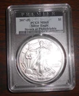 2017-(P) AMERICAN SILVER EAGLE PCGS MS69 PREMIER - STRUCK AT PHILADELPHIA TONED
