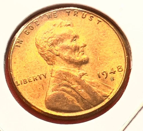 1948-S Lincoln Wheat Cent Penny GEM RD BU From an Original Bank Roll
