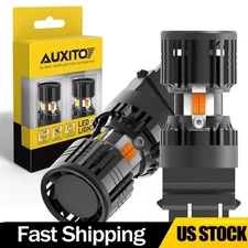 2/4PCS 3157 3156 Amber/White LED Dual Color Turn Signal Parking DRL Light Bulbs