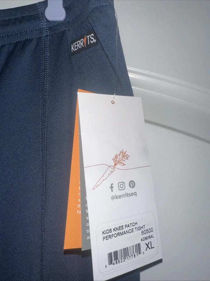 Pantalones ecuestres Kerrits niños nuevos con etiquetas medias azul liso talla XL parche en la rodilla Foto 2 de 3
