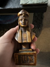 Egyptian Pharaoh Bust Statue 4.5" x 1.5" Brown Decorative