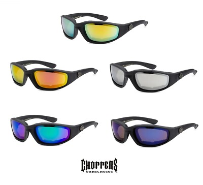 Choppers Padded Foam Wind Resistant Motorcycle Riding Mirror Sunglasses