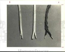 1987 Press Photo Kimber Kable, Vampire Wire and 18 Gauge Wire for Electronics