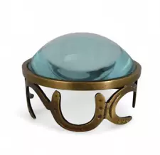 Brass Horseshoe Footed Raised Magnifying Glass