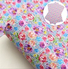 Floral Flowers FAUX LEATHER SHEET 8.75 X 12" 1102387 Wildflower Dots SMOOTH