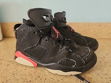 Nike Air Jordan 6 Retro Boys Size 11C Black Athletic Shoes Sneakers 384666-060