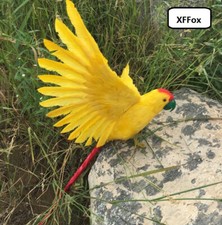 big simulation foam feather yellow wings parrot model doll gift about 45x60cm