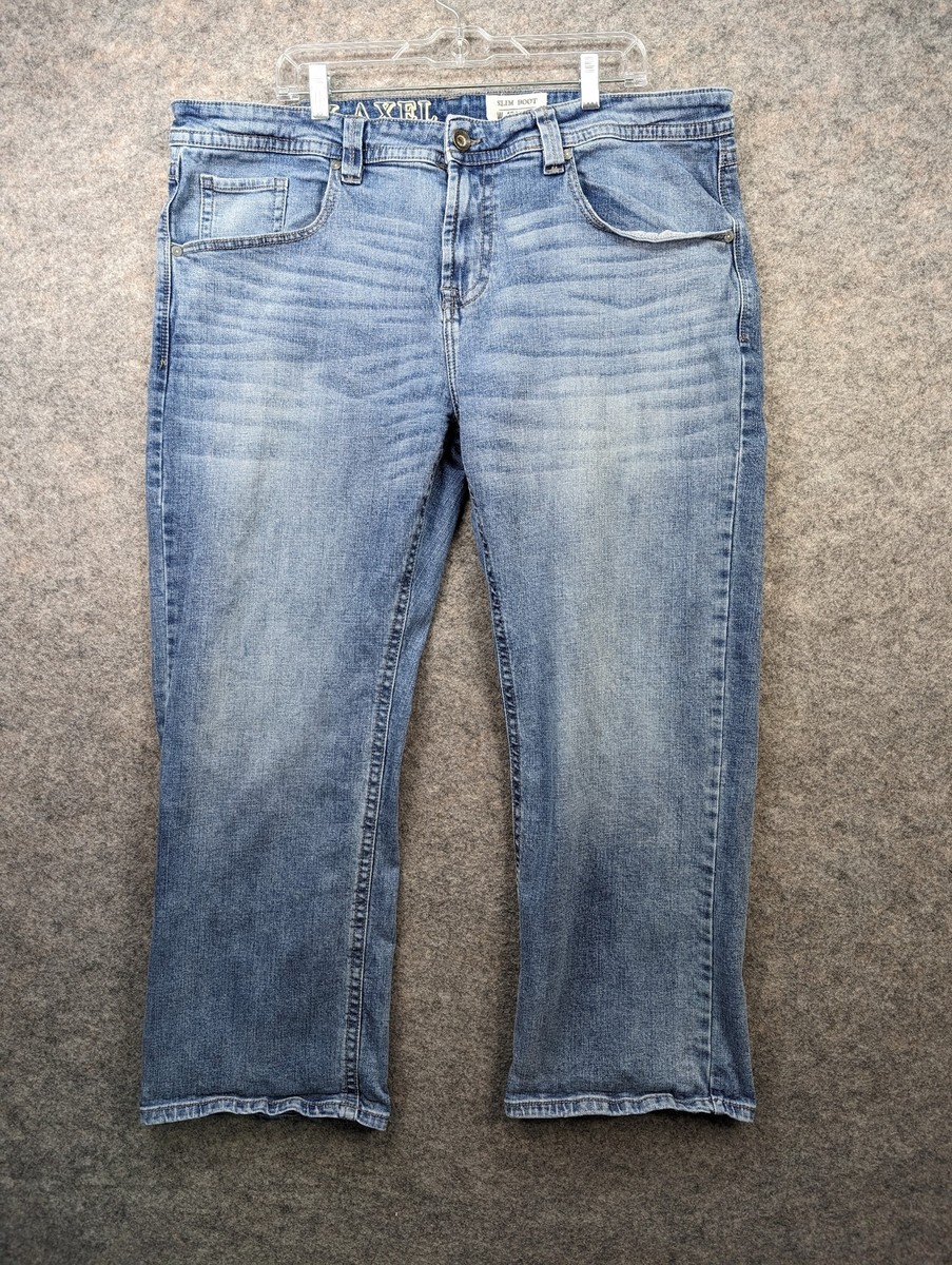 TK Axel Jeans Mens 40 x 30 Blue Slim Boot Leg Mid Rise Medium Wash