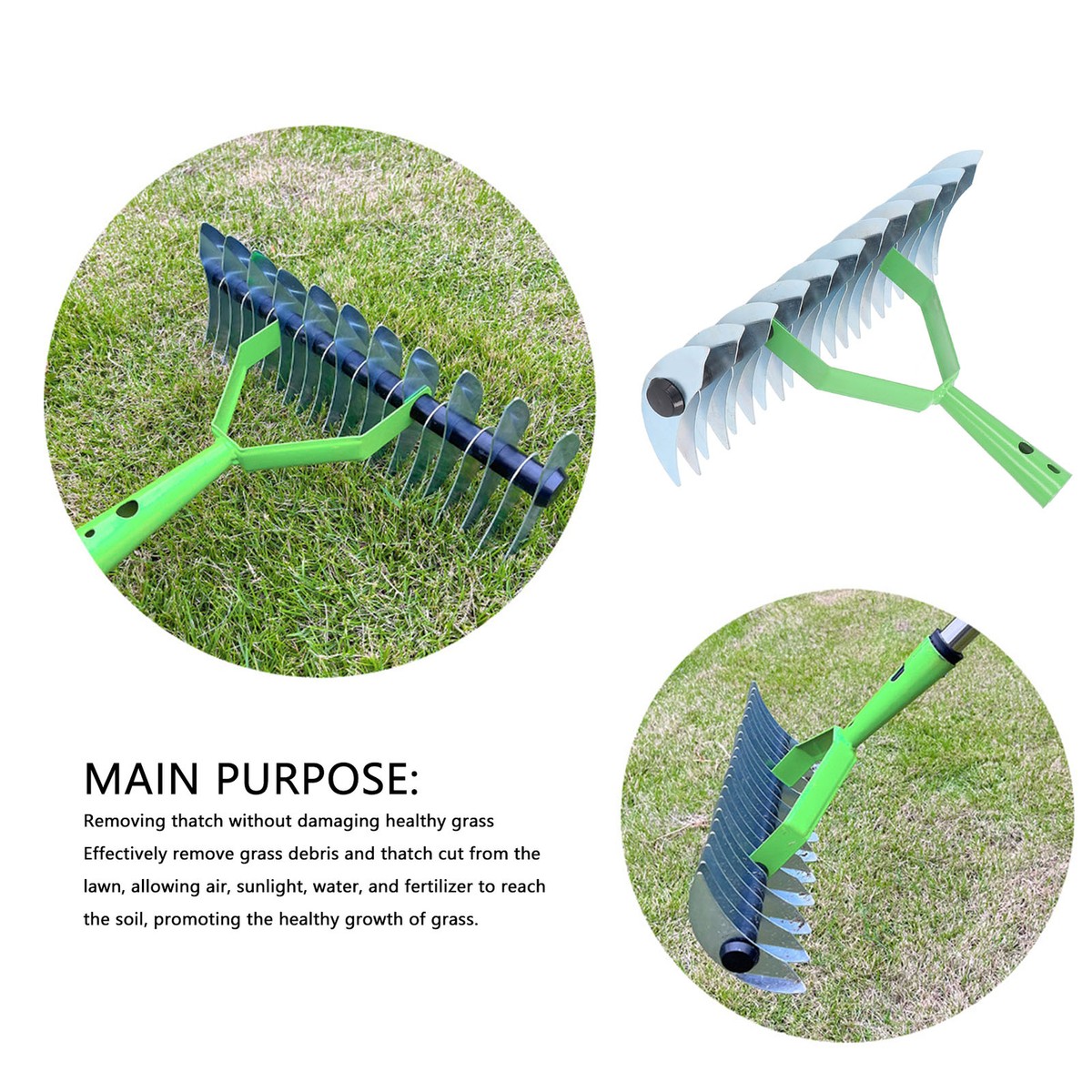 Grass Thatcher Home Depot Thatch Rake 5.5FT Heavy Duty Metal Dethatcher ...