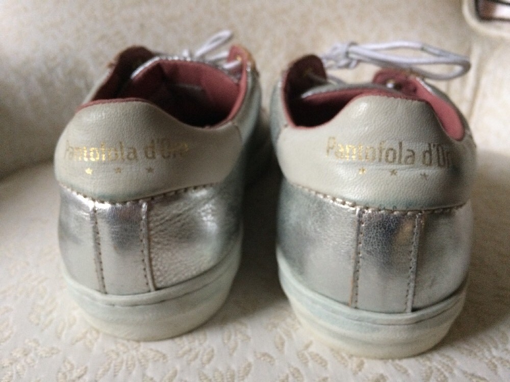 PANTOFOLA D’ORO Pantofola D'oro 38 EU 8 Argento Pelle Scarpe da Palestra Stan Smith Lacci
