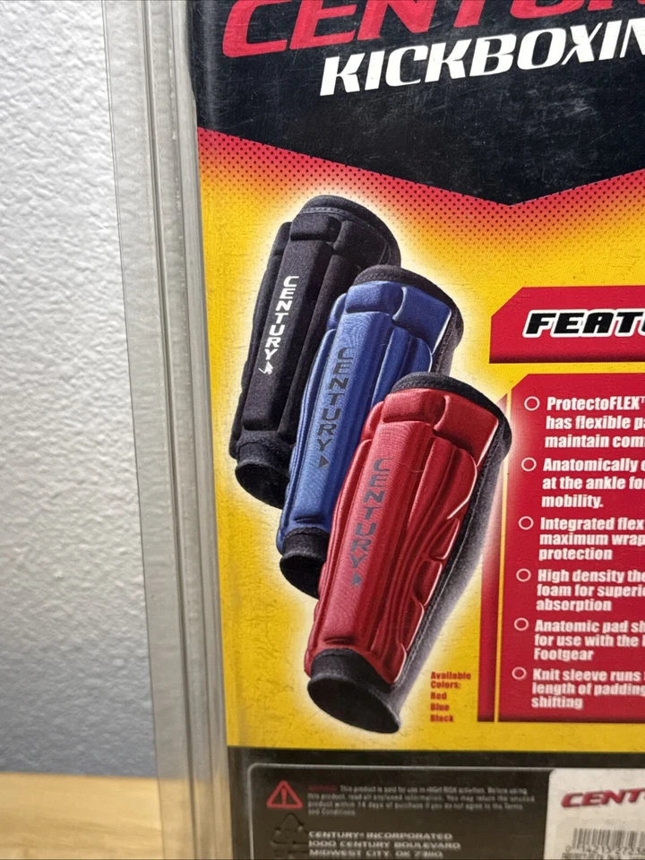 Espinilleras Century Kickboxing Protecto FLEX Talla Adulto S Rojo Foto 4 de 4