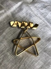  Gold Tone Metal Star Brooch Pin Jewelry YF-33