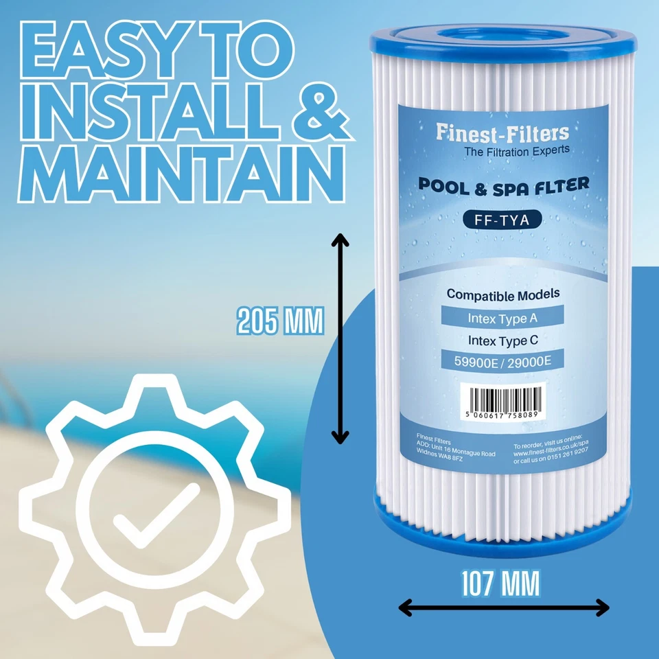 Kompatibel Pool Filter Kartuschen Für bestway 3 Intex Art A Oder C (2 Packung) - Bild 3 von 4
