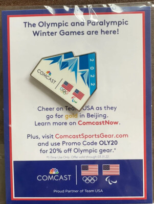 Beijing 2022 Winter Olympic Paralympic Games Comcast Media Mountain Pin - new