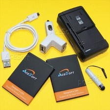 Long Endurance 2x 2350mAh Battery Charger cable for ZTE Allstar LTE Z818G Phone