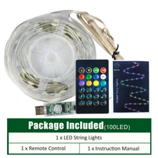 100/200 LED Christmas Tree Waterfall String Lights Outdoor Waterproof Xmas Decor