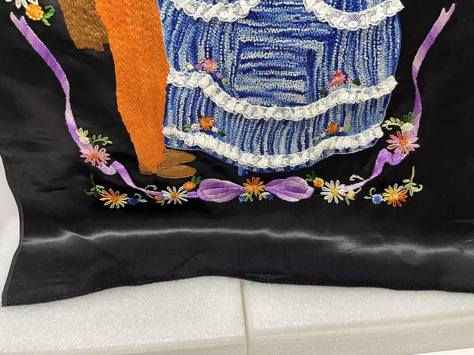 Young Couple In Love Beautiful Embroidered Fabric Large 20.5” W x 27” L - Image 3 of 4