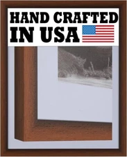 Custom Matted Picture Poster Frame & Mat 1-1/8" Brown Modern 313VIII 16x20 24x36