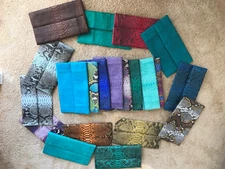 Genuine Python Leather Classic Fold over Clutch Bag