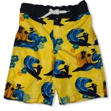 Gymboree Yellow Surfer Theme Swim Trunks Size 5