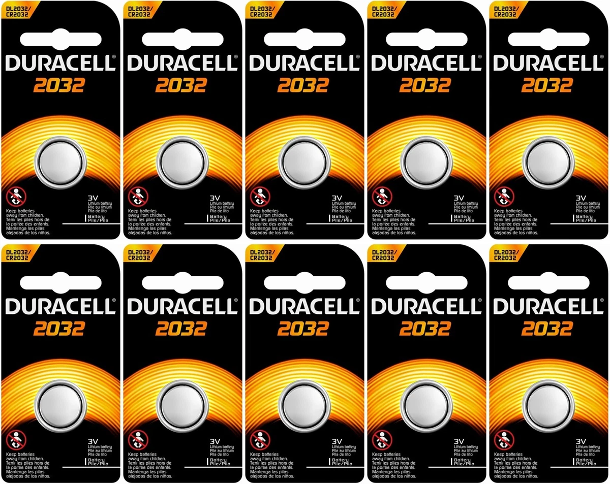 10 Duracell CR2032 Lithium Batteries 3 Volt DL2032 2032