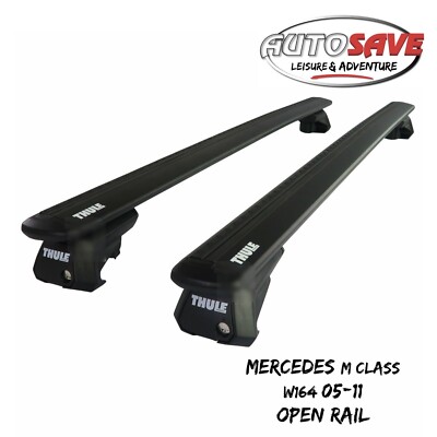 Thule Alu WingBar Evo Black Roof Bars fit Mercedes M Class W164 05-11 Open Rail
