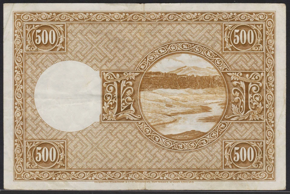 ICELAND 500 KRONUR P-36 1928 RARE Icelandic River PAPER MONEY BILL BANK NOTE - Image 3 of 4