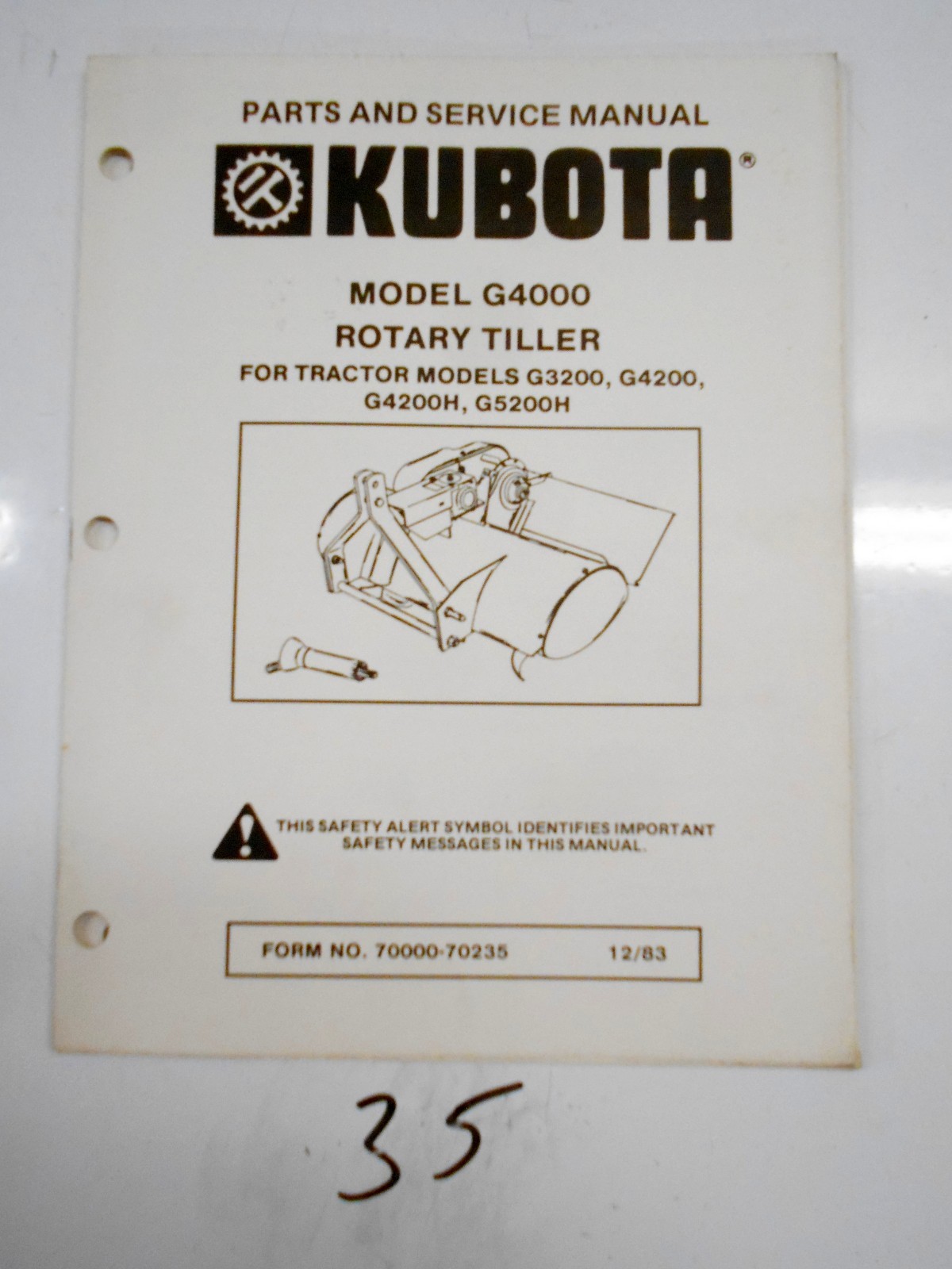 KUBOTA G3200 G4200 G4200H G5200H TRACTOR G4000 ROTARY TILLER OPERATORS