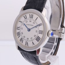 CARTIER Ronde Solo W6700155 Quartz Watch Stainless Steel Silvered Opaline 3