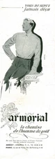 Publicité ancienne chemise pour homme Armorial issue de magazine 1954