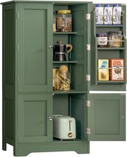 43" H Storage Cabinet with 4 Doors Kitchen Cabinet with 6 Door Shelves Kitchen