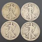 Four Walking Liberty Half 90% Silver Dollars 1934, 1934, 1920, 1941