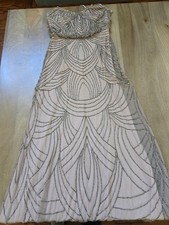 Adrianna Papell Rose Gold Beaded Art Deco Gown - Size 2 - Formal/Gala