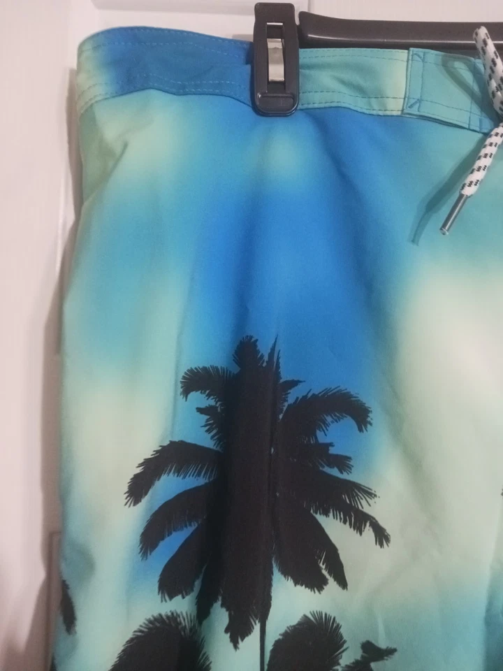 Pantalones cortos de tabla Sonoma Flexwear para hombre nuevos con etiquetas talla XXL 2XL azul/verde/palma Foto 2 de 4
