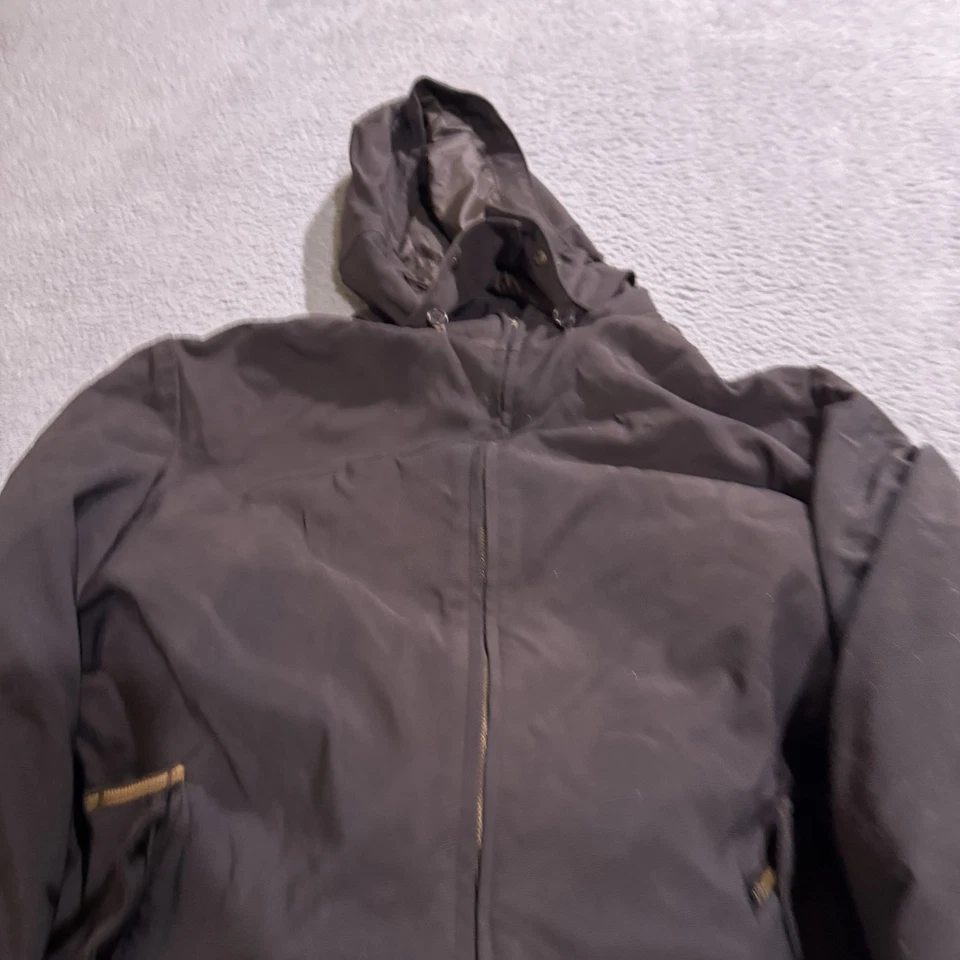 Jaqueta masculina vintage Moncler 4 marrom zíper completo encerado Parka com capuz ao ar livre - Imagem 4 de 4