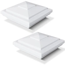 VIVIDA 4" x 4" Vinyl Fence Post Cap (Actual 4" x 4"), New England Pyramid Pos...