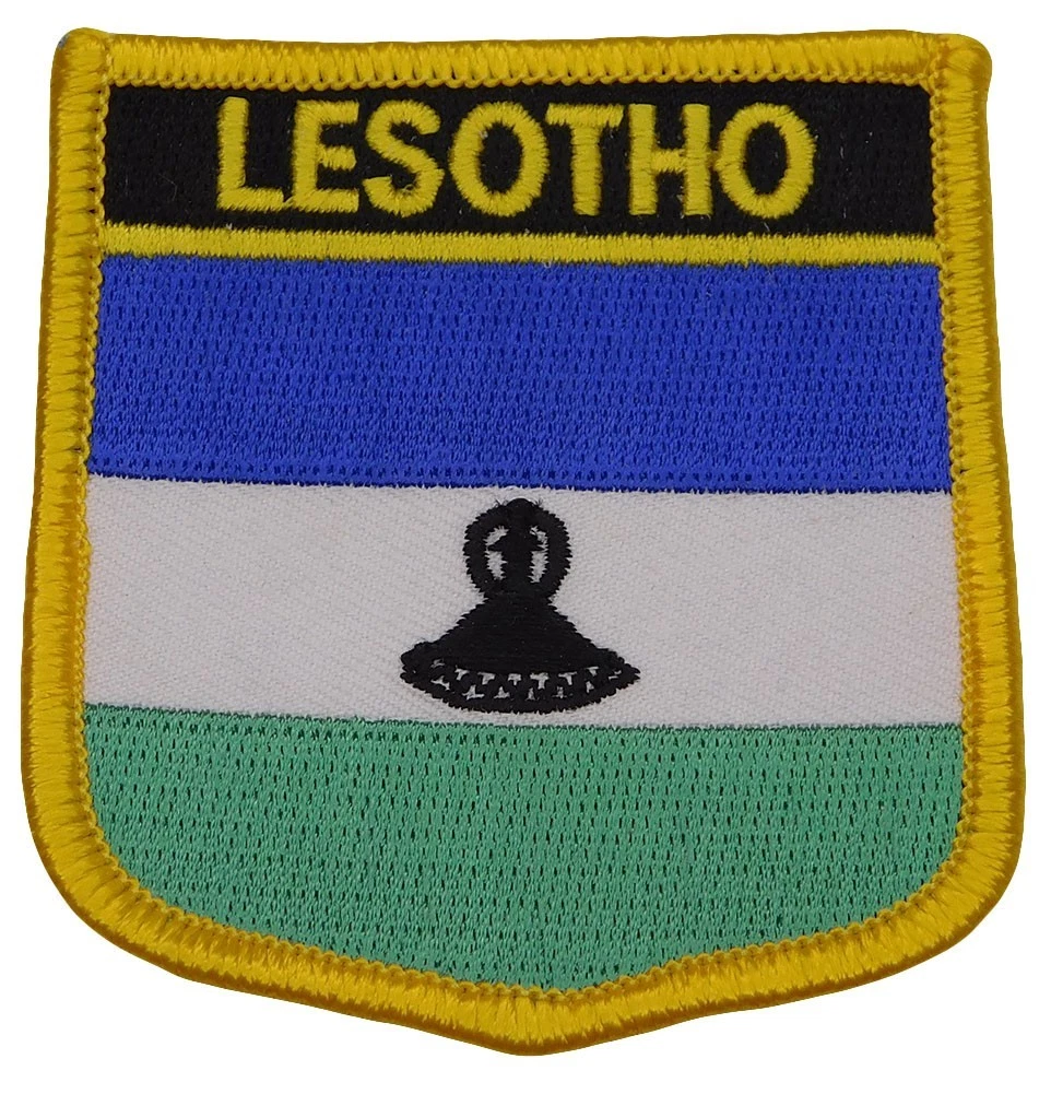 Pack of 12 Lesotho Country Embroidered Iron On Patch FPS-135