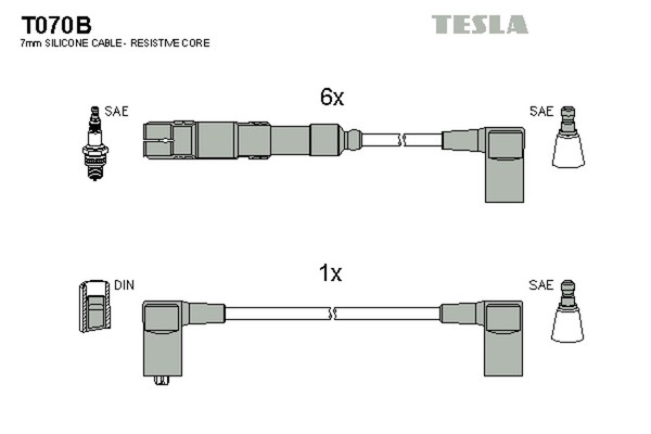 Tesla ZüNdleitungssatz T070B FüR W124 W126 Mercedes W201 190 S124 Klasse 124 SL-image