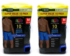 20 Black Gray M 32-34 Boxer Briefs CoolZone Fly Fruit Of The Loom M 81-86 CM