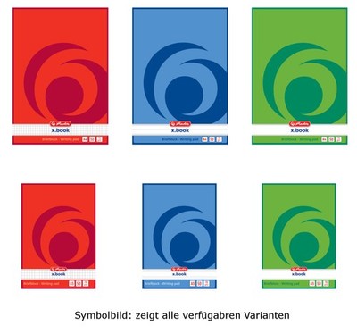 herlitz Briefblock x.book, A4 A5 ungelocht 50 Blatt Schreibblock Notizblock 5-20