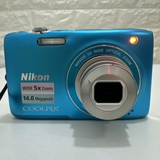 Nikon Coolpix S3100 14MP Compact Digital Camera Nikkor 5x Zoom Blue Tested