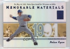 2002 Topps Tribute Memorable Materials Blue Season 8/91 Nolan Ryan HOF s7f