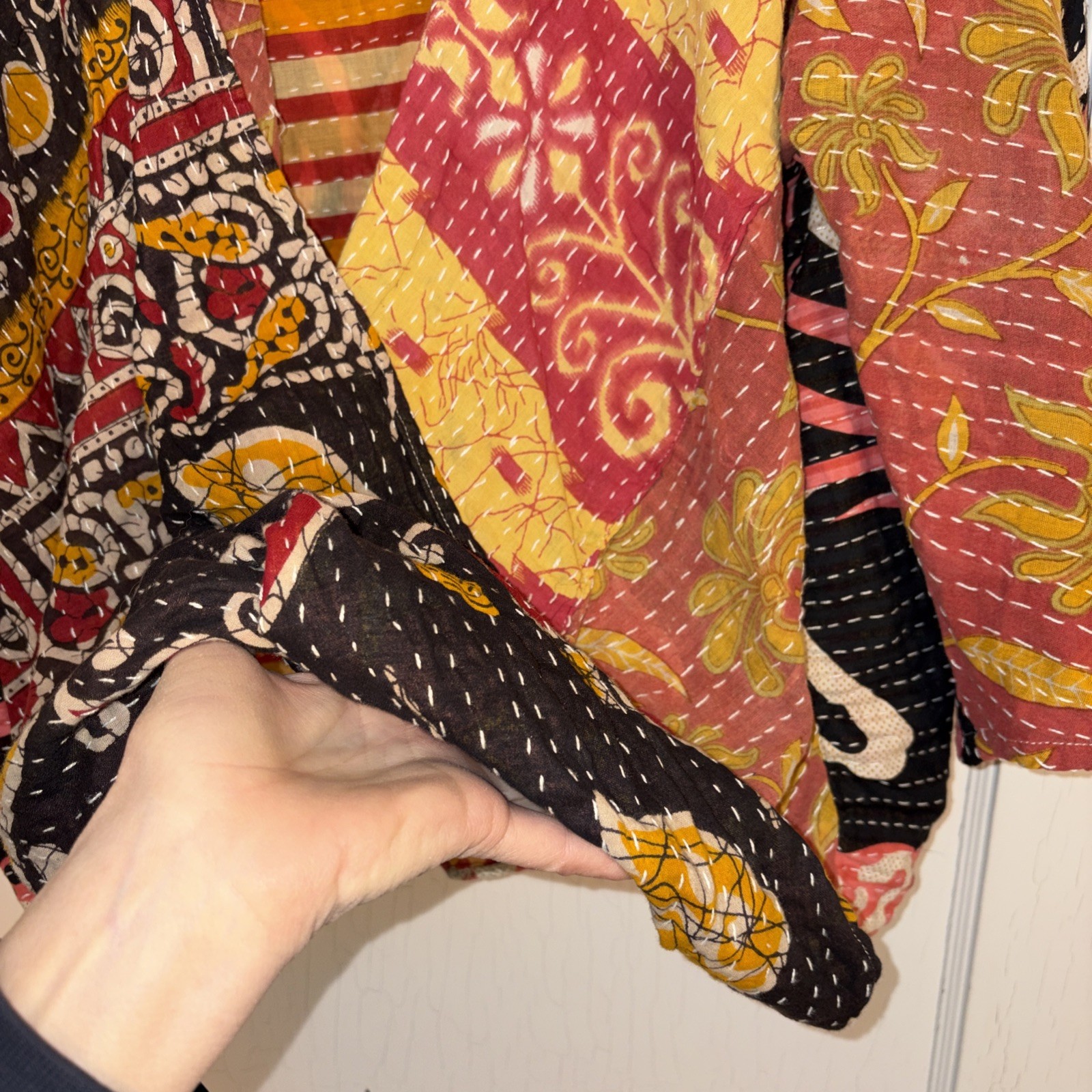 Kantha Bae Reversible Patchwork Quilted Kimono Wr… - image 8